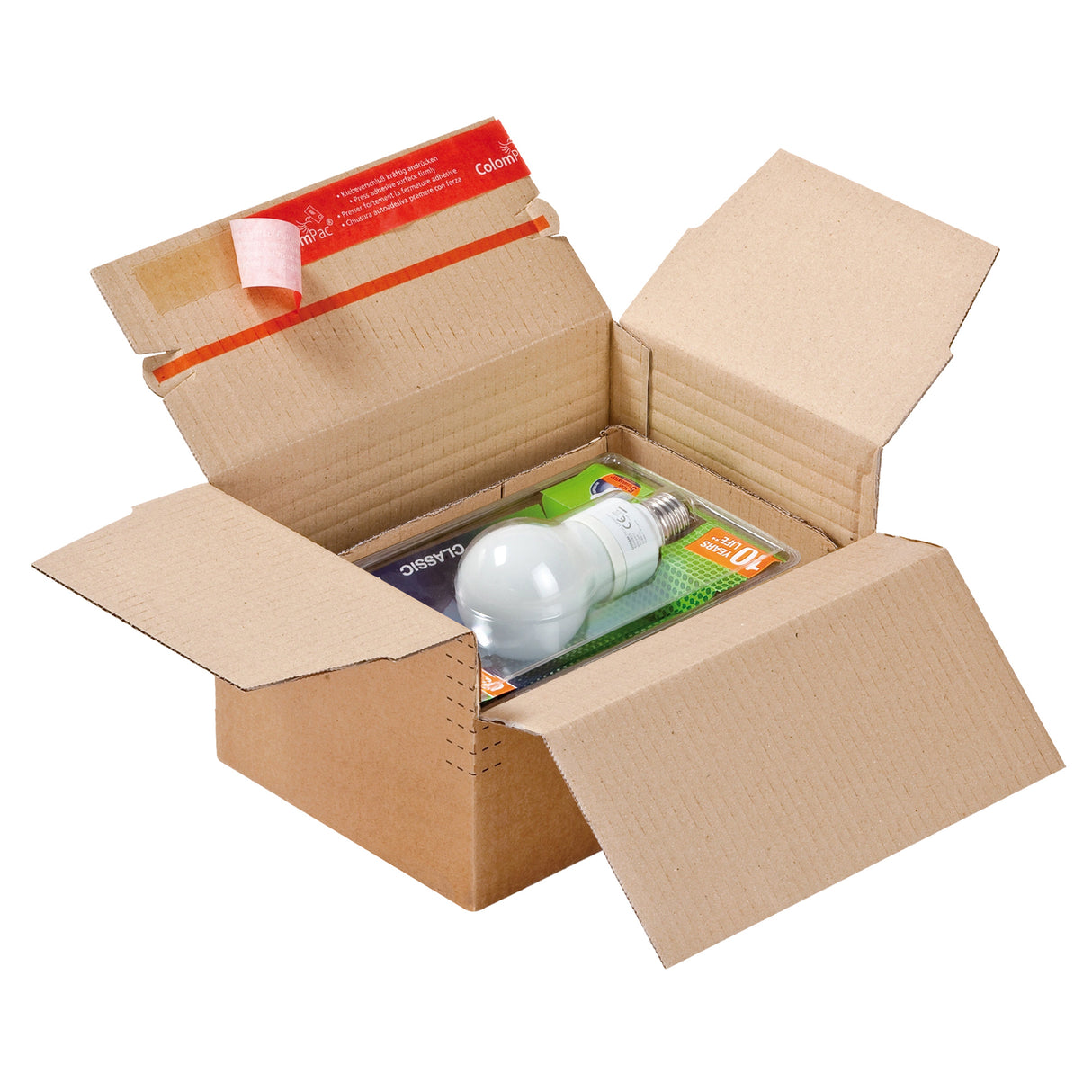 Kartónová krabica s premenlivou hĺbkou so samotesniacim uzáverom na prepravu