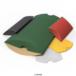 Škatuľky v tvare vankúša z vlnitého papiera