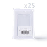 Biele skladacie karty s kladivkovou štruktúrou a obdĺžnikovým výrezom – balenie