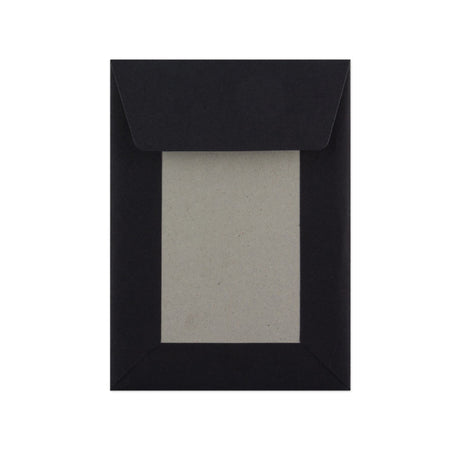 Čierna Obálka s Kartónovou Zadnou Stenou 162x114 mm (C6)